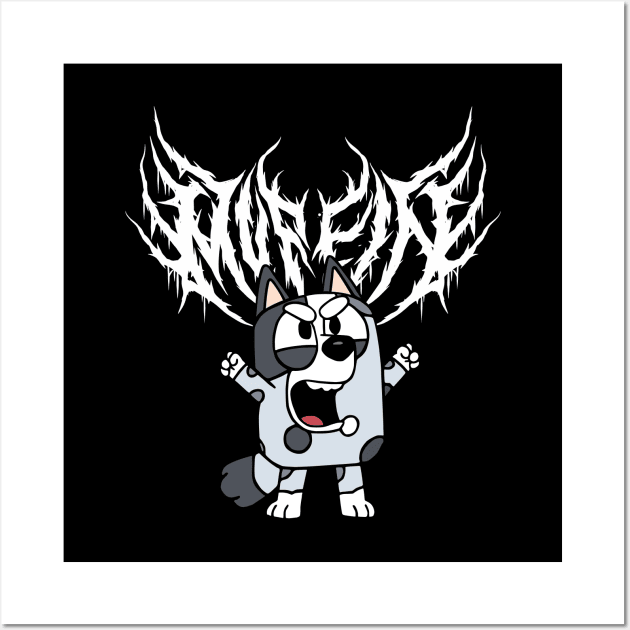 Muffin Black Metal Bluey Wall Art by flataffex